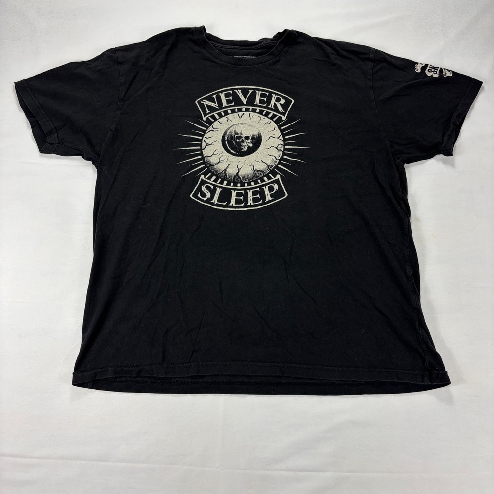 Skygraphx‎ Mens TShirt XL Black Never Sleep Skull All Seeing Eye Graphic Tee